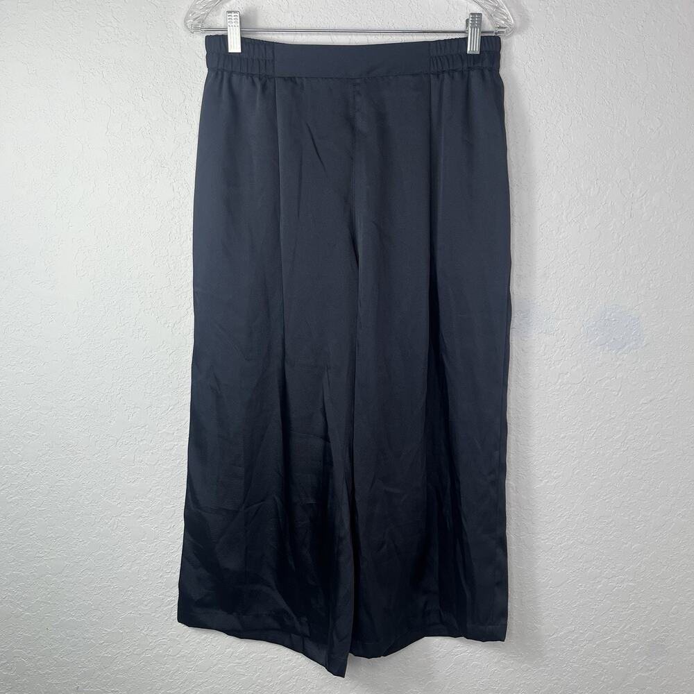 DKNY Navy Crop pull on Pants size S, wide leg, front pockets, work, casual, NWT